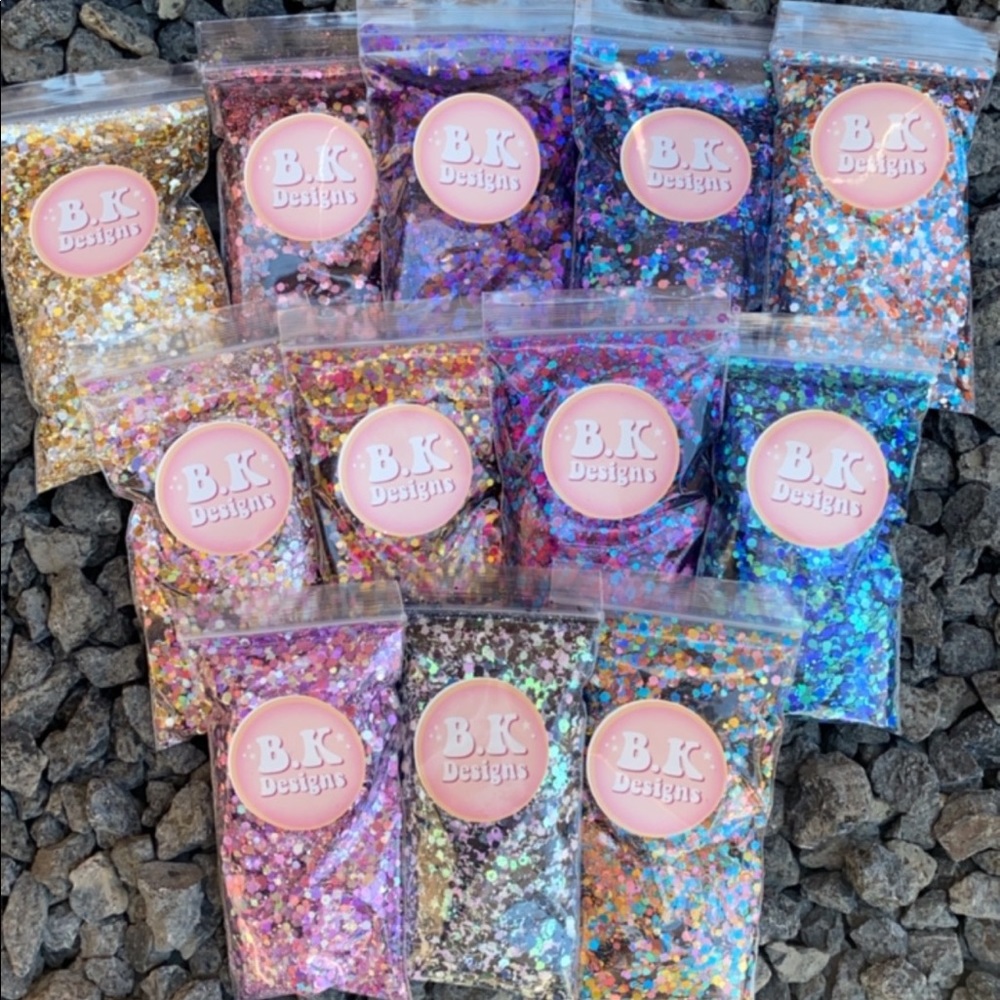 12 bags of Chunky crafting Mix Glitter